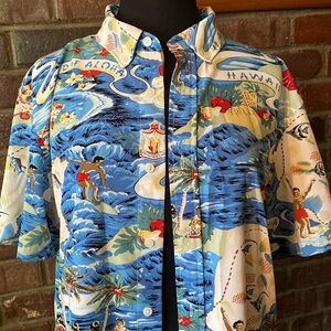 Cotton & Co.‎ Hawaii Land of Aloha short sleeve button down shirt